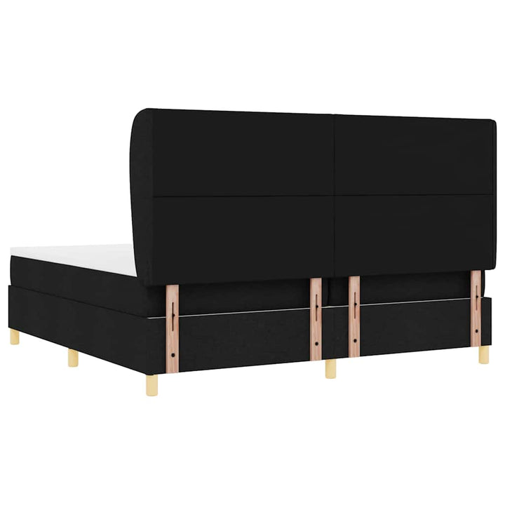 Box spring seng med madras Sort 200 x 200 cm Stof