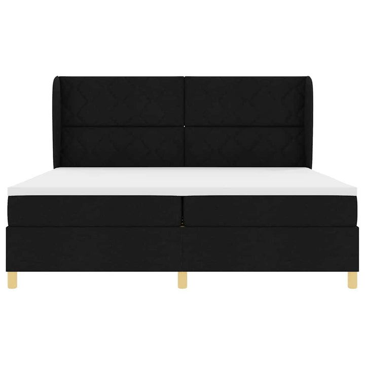 Box spring seng med madras Sort 200 x 200 cm Stof