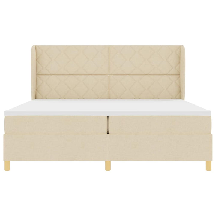 Box spring seng med madras Creme 200 x 200 cm Stof