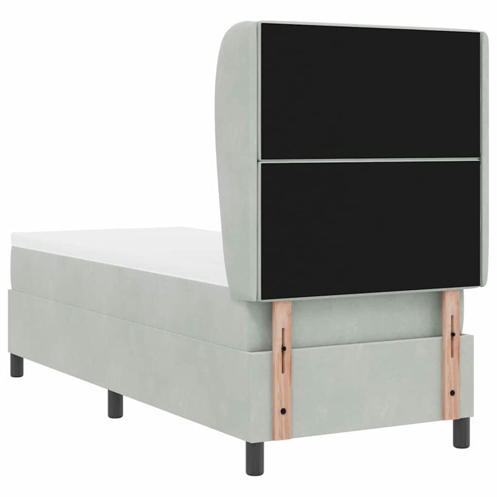 Box spring seng med madras Lysegrå 200 x 80 cm Fløjl
