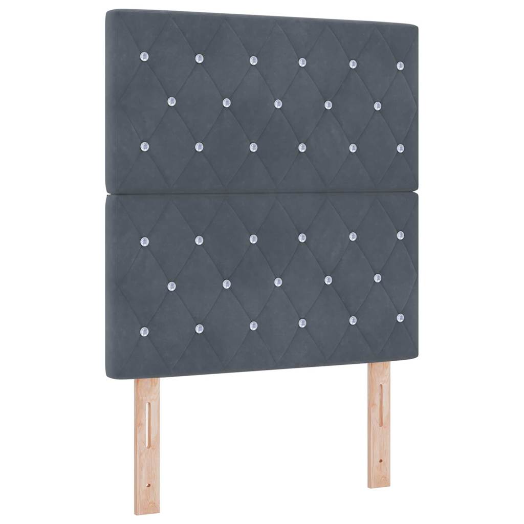 Box spring seng med madras Mørkegrå 200 x 80 cm Fløjl