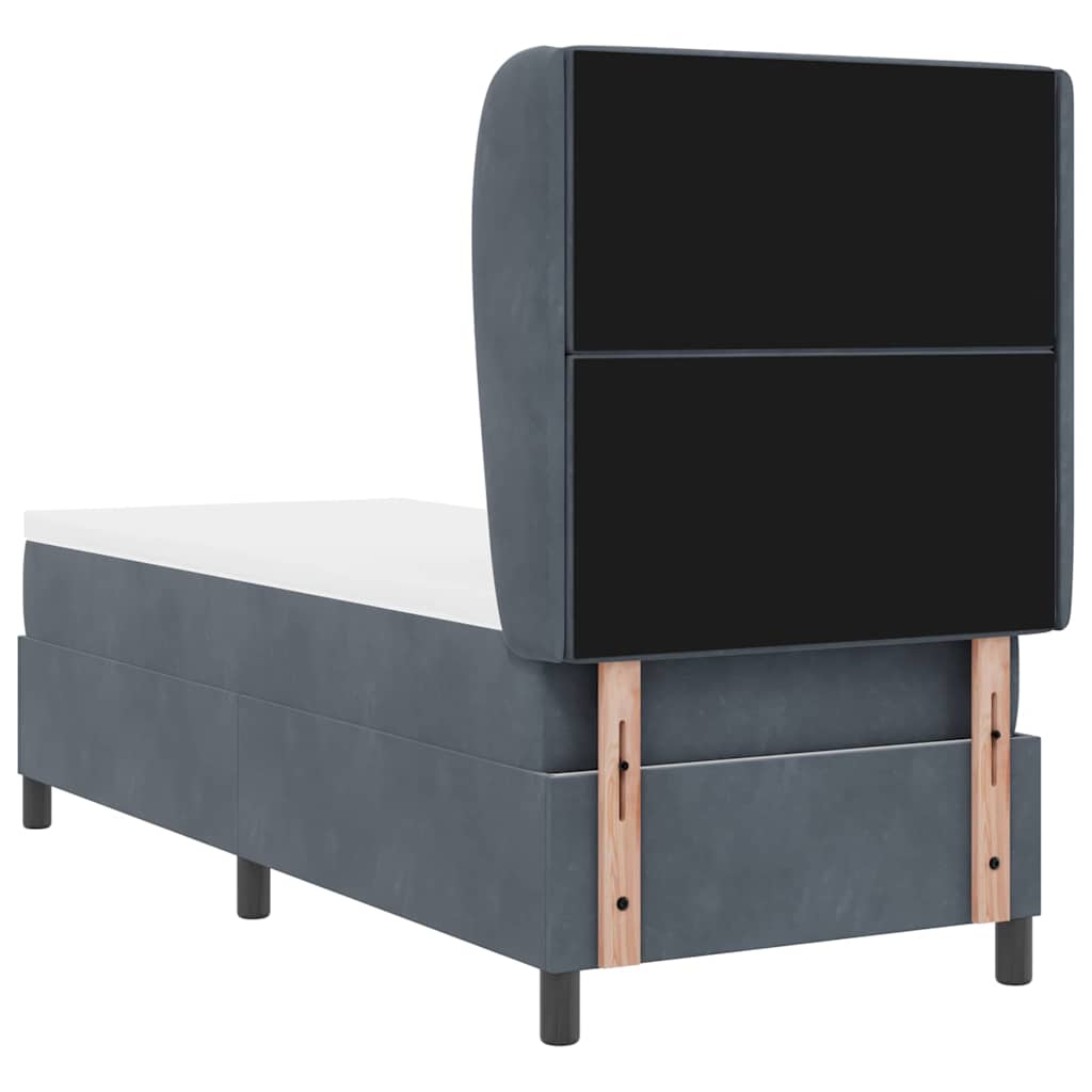 Box spring seng med madras Mørkegrå 200 x 80 cm Fløjl