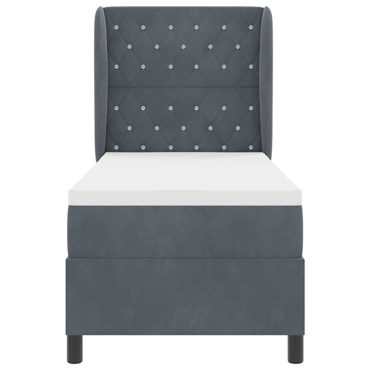 Box spring seng med madras Mørkegrå 200 x 80 cm Fløjl