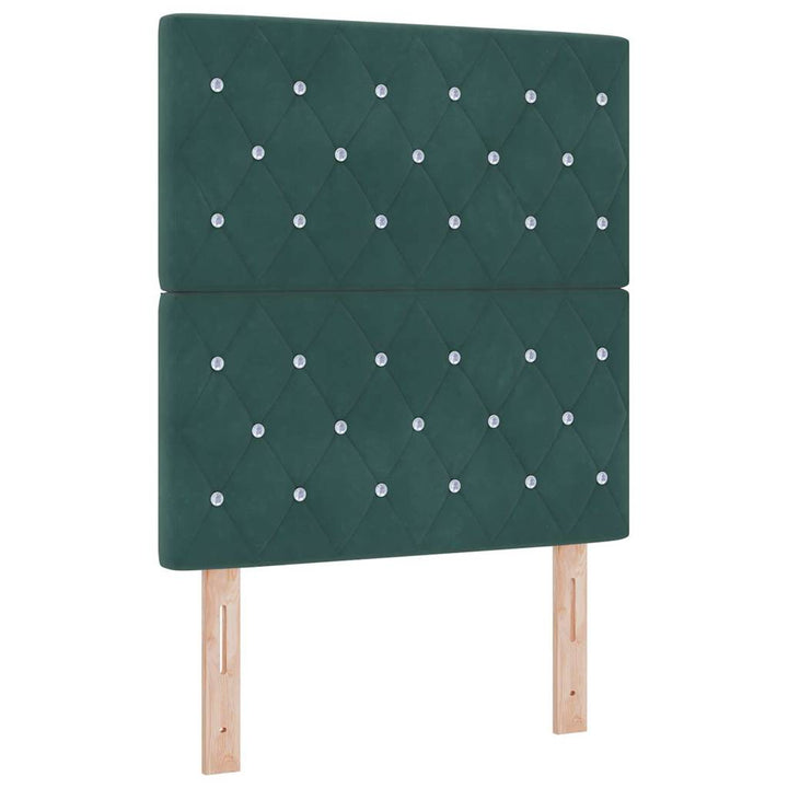 Box spring seng med hovedgærde Mørkegrøn 200 x 80 cm Fløjl
