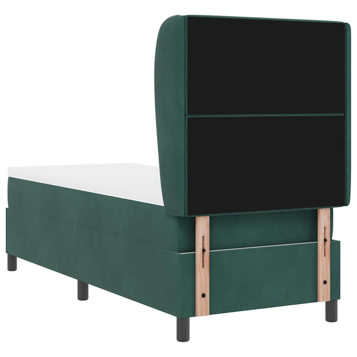 Box spring seng med hovedgærde Mørkegrøn 200 x 80 cm Fløjl