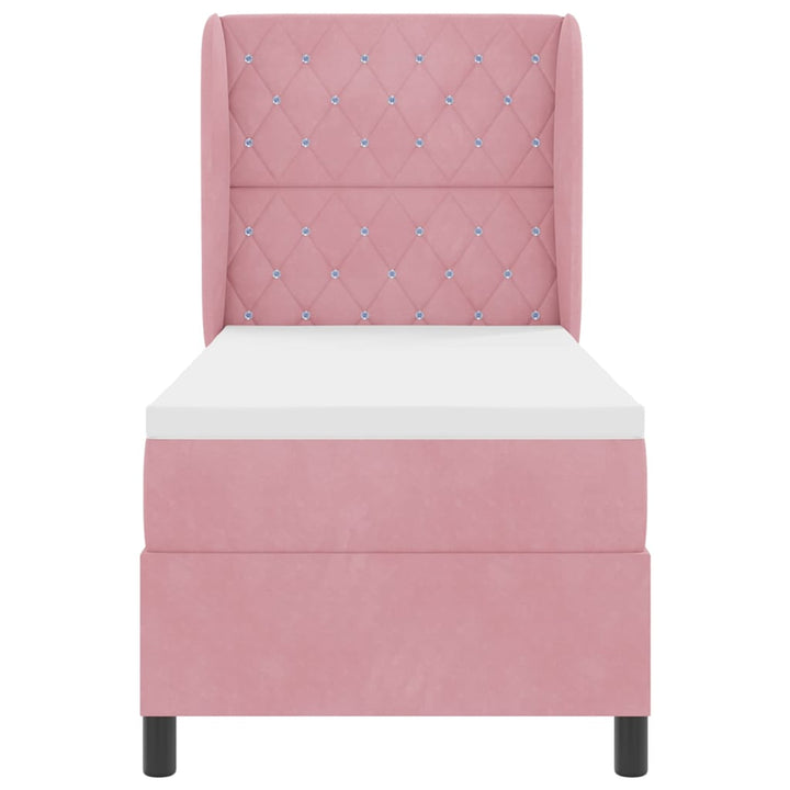 Box spring seng med madras Lyserød 200 x 80 cm Fløjl