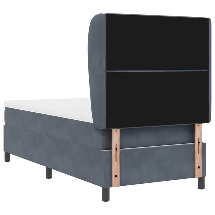 Box spring seng med madras Mørkegrå 200 x 100 cm Fløjl
