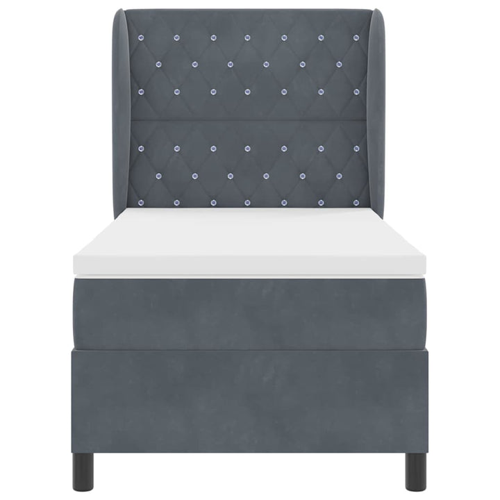 Box spring seng med madras Mørkegrå 200 x 100 cm Fløjl
