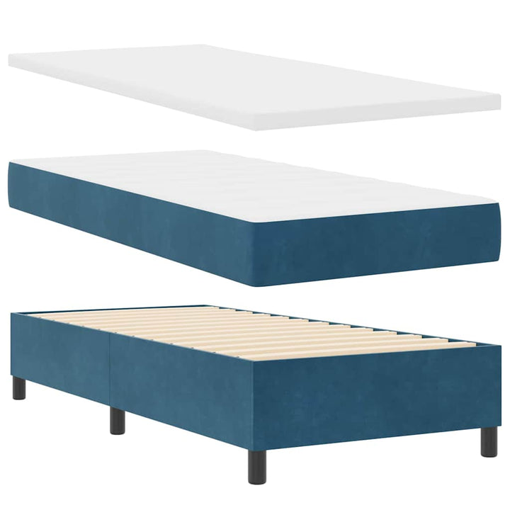 Box spring seng med hovedgærde Mørk blå 200 x 100 cm Fløjl