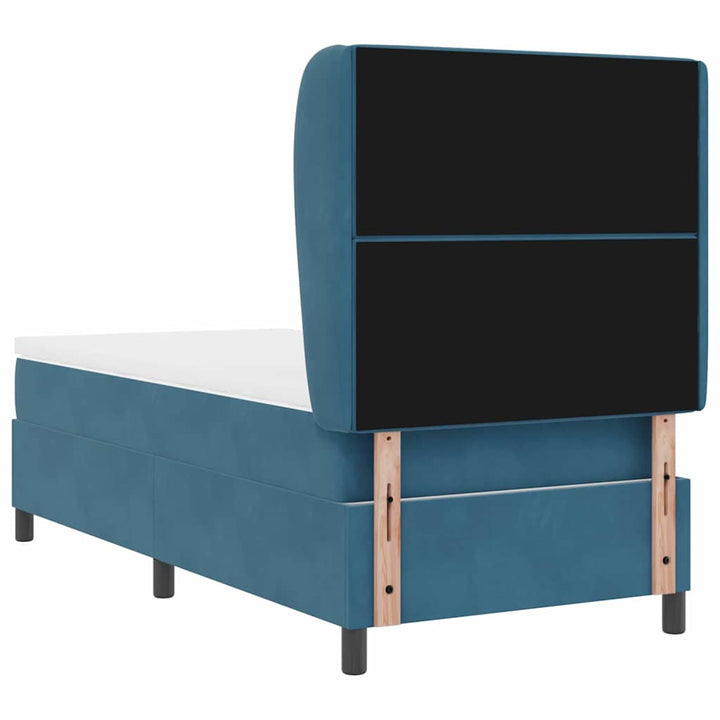 Box spring seng med hovedgærde Mørk blå 200 x 100 cm Fløjl