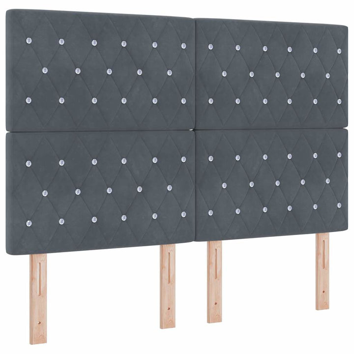 Box spring seng med madras Mørkegrå 200 x 140 cm Fløjl