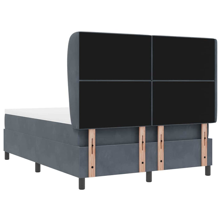 Box spring seng med madras Mørkegrå 200 x 160 cm Fløjl