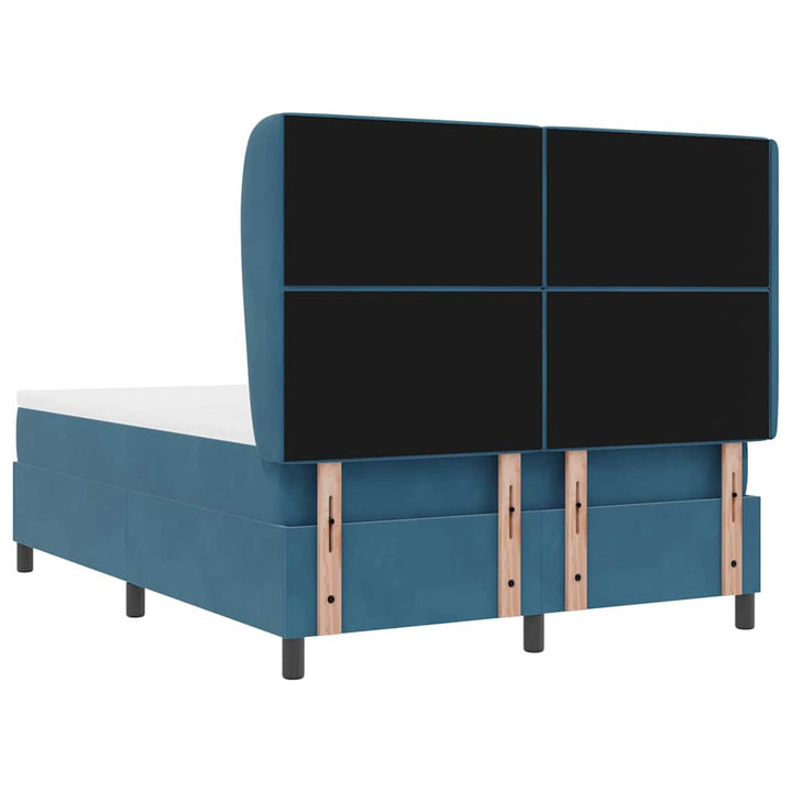 Box spring seng med madras Mørk blå 200 x 160 cm Fløjl