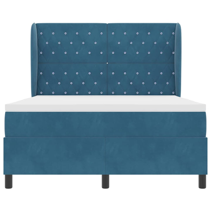 Box spring seng med madras Mørk blå 200 x 160 cm Fløjl
