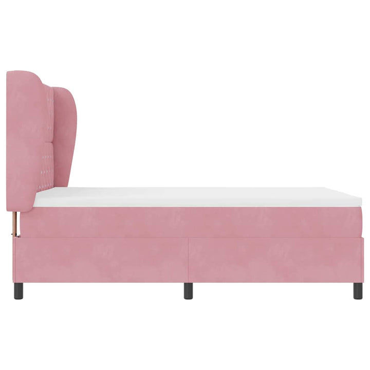 Box spring seng med madras Lyserød 200 x 160 cm Fløjl