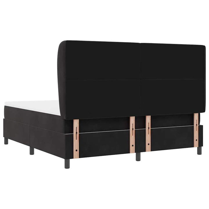 Box spring seng med madras Sort 200 x 180 cm Fløjl