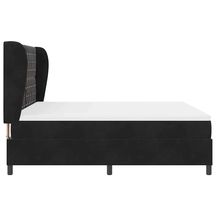 Box spring seng med madras Sort 200 x 180 cm Fløjl