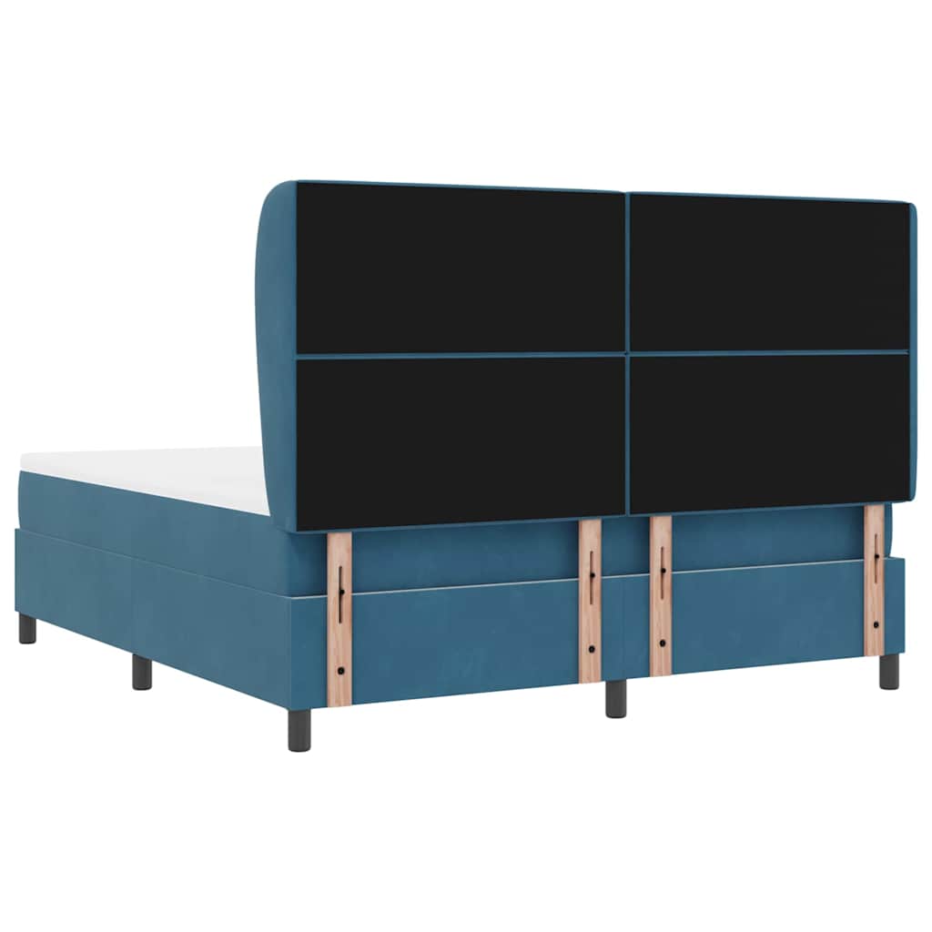 Box spring seng med madras Mørk blå 200 x 180 cm Fløjl