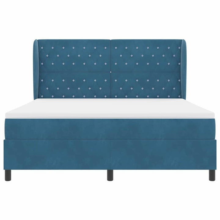 Box spring seng med madras Mørk blå 200 x 180 cm Fløjl