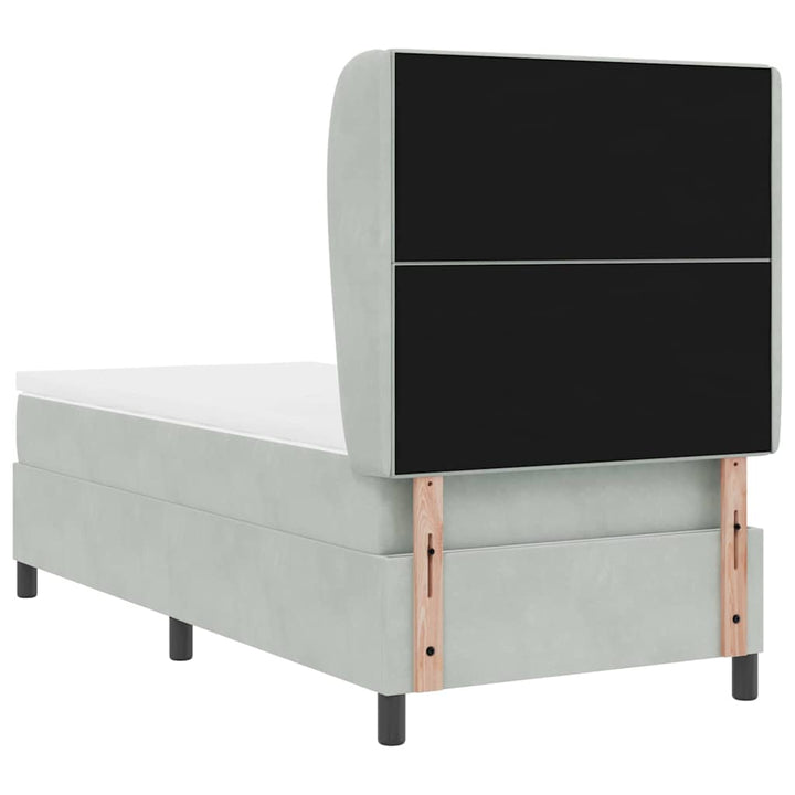 Box spring seng med madras Lysegrå 200 x 80 cm Fløjl