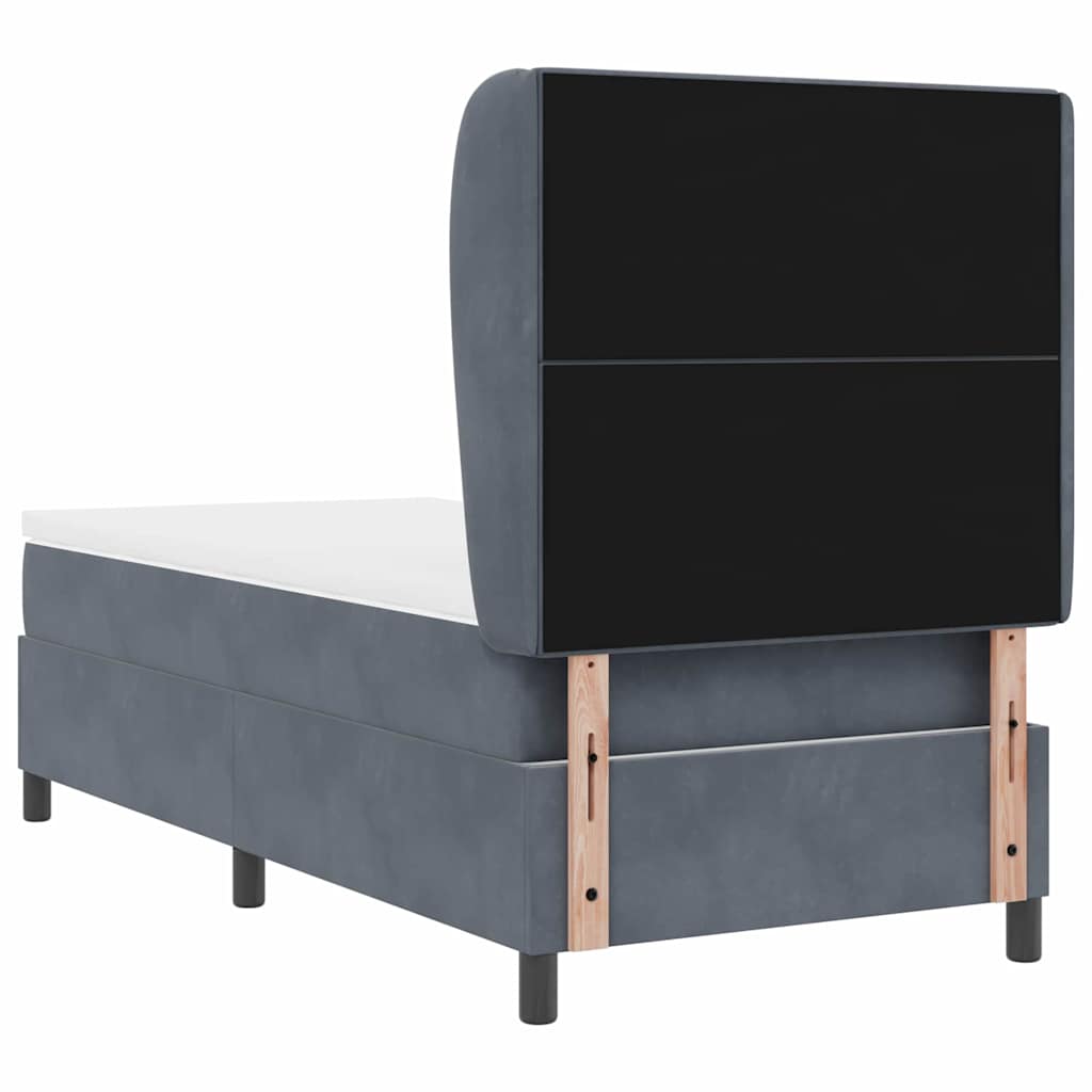 Box spring seng med madras Mørkegrå 200 x 80 cm Fløjl