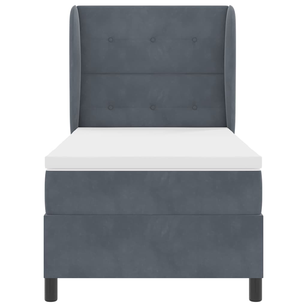 Box spring seng med madras Mørkegrå 200 x 80 cm Fløjl