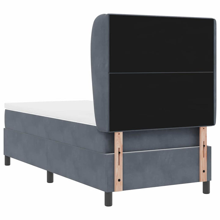 Box spring seng med madras Mørkegrå 190 x 90 cm Fløjl