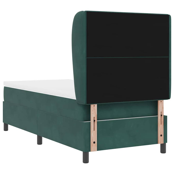 Box spring seng med hovedgærde Mørkegrøn 190 x 90 cm Fløjl