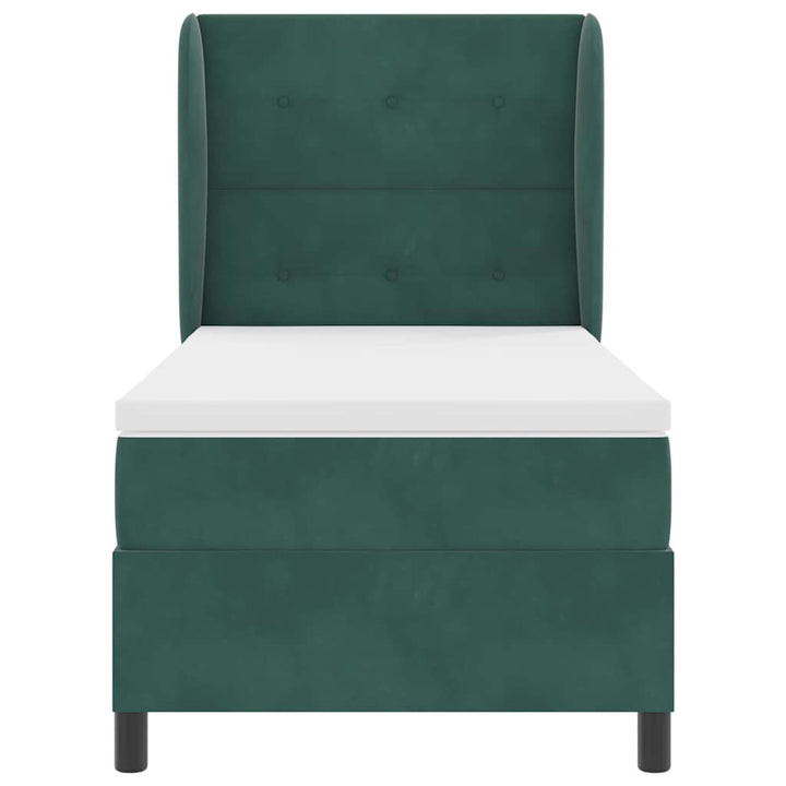 Box spring seng med hovedgærde Mørkegrøn 190 x 90 cm Fløjl