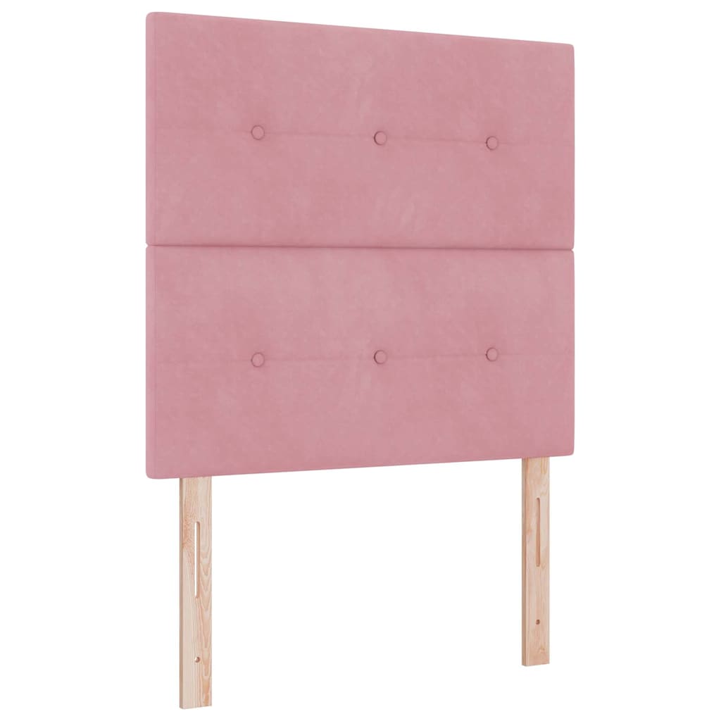 Box spring seng med madras Lyserød 190 x 90 cm Fløjl