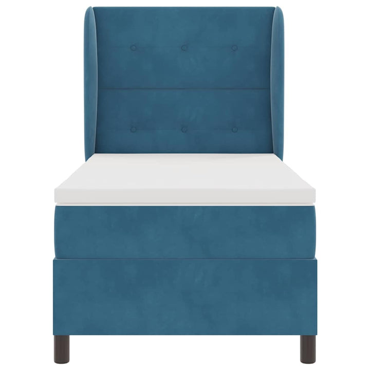 Box spring seng med madras Mørk blå 200 x 90 cm Fløjl