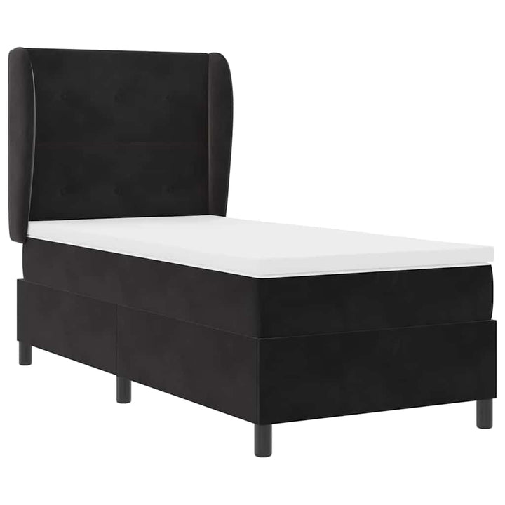 Box spring seng med madras Sort 200 x 100 cm Fløjl
