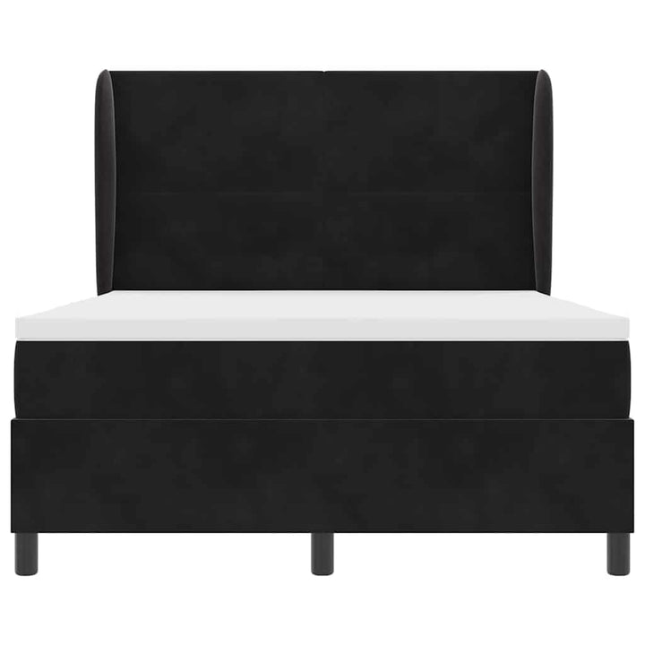 Box spring seng med madras Sort 190 x 140 cm Fløjl