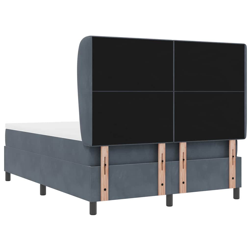 Box spring seng med madras Mørkegrå 200 x 140 cm Fløjl