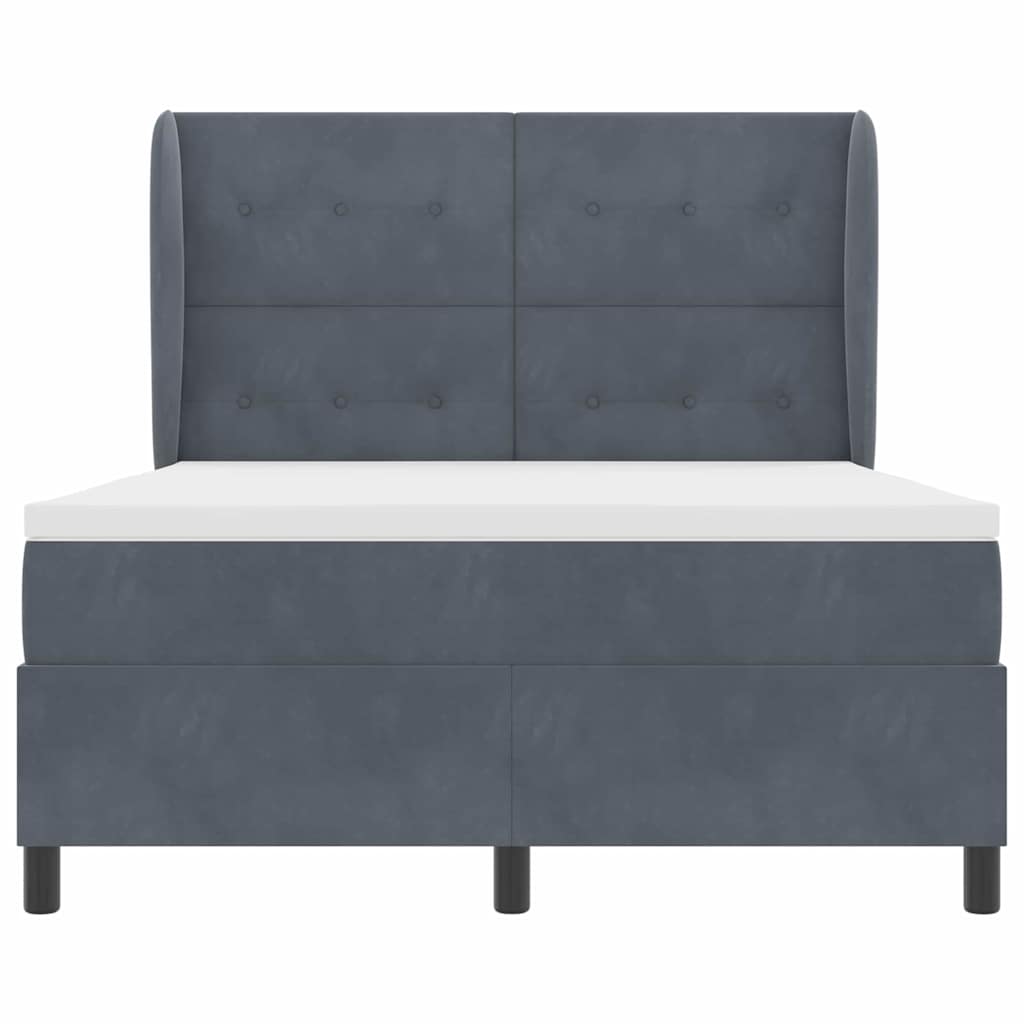 Box spring seng med madras Mørkegrå 200 x 160 cm Fløjl