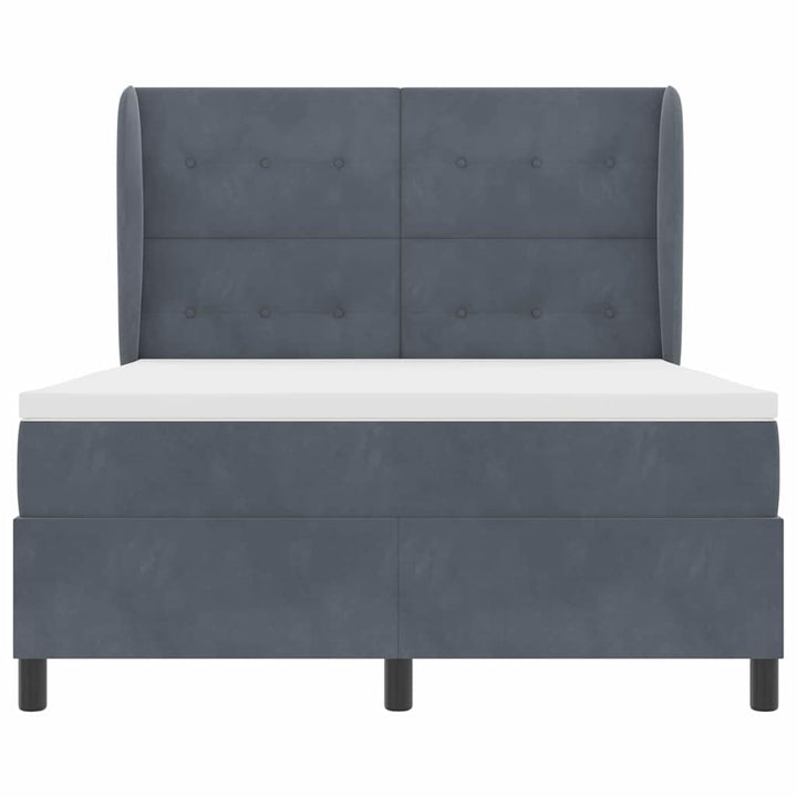 Box spring seng med madras Mørkegrå 200 x 160 cm Fløjl