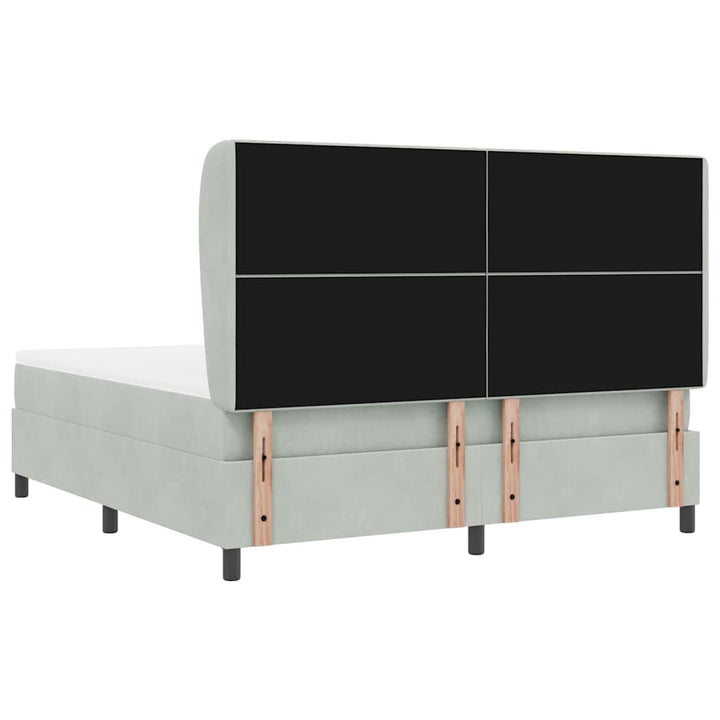 Box spring seng med madras Lysegrå 200 x 180 cm Fløjl