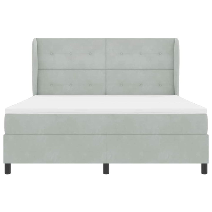 Box spring seng med madras Lysegrå 200 x 180 cm Fløjl