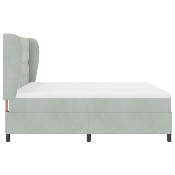 Box spring seng med madras Lysegrå 200 x 180 cm Fløjl