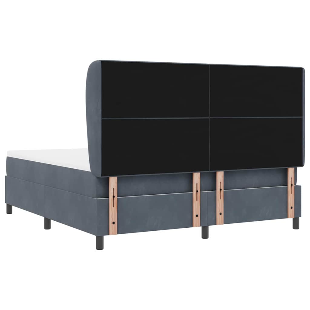 Box spring seng med madras Mørkegrå 200 x 180 cm Fløjl
