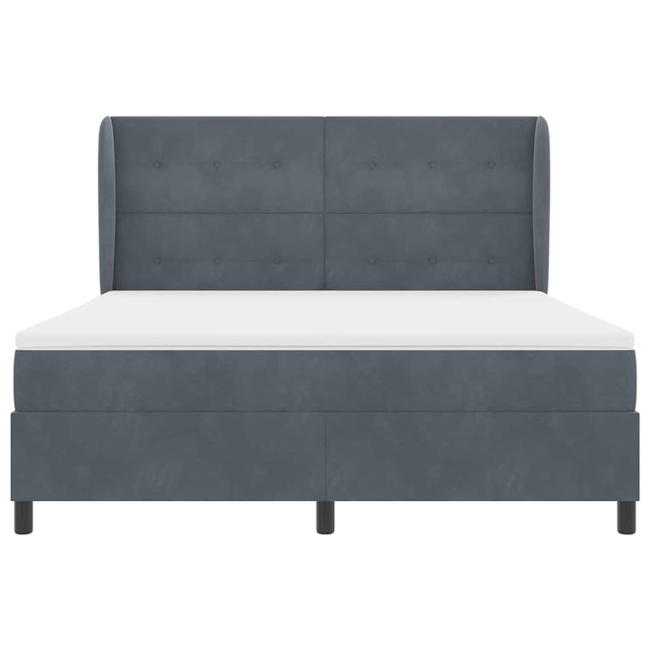 Box spring seng med madras Mørkegrå 200 x 180 cm Fløjl