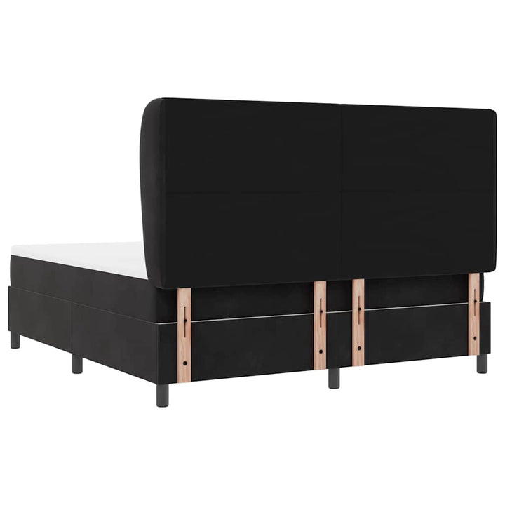 Box spring seng med madras Sort 200 x 180 cm Fløjl