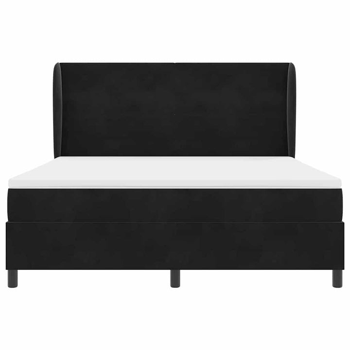 Box spring seng med madras Sort 200 x 180 cm Fløjl