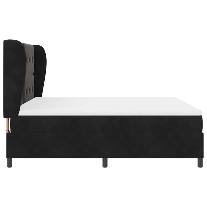 Box spring seng med madras Sort 200 x 180 cm Fløjl