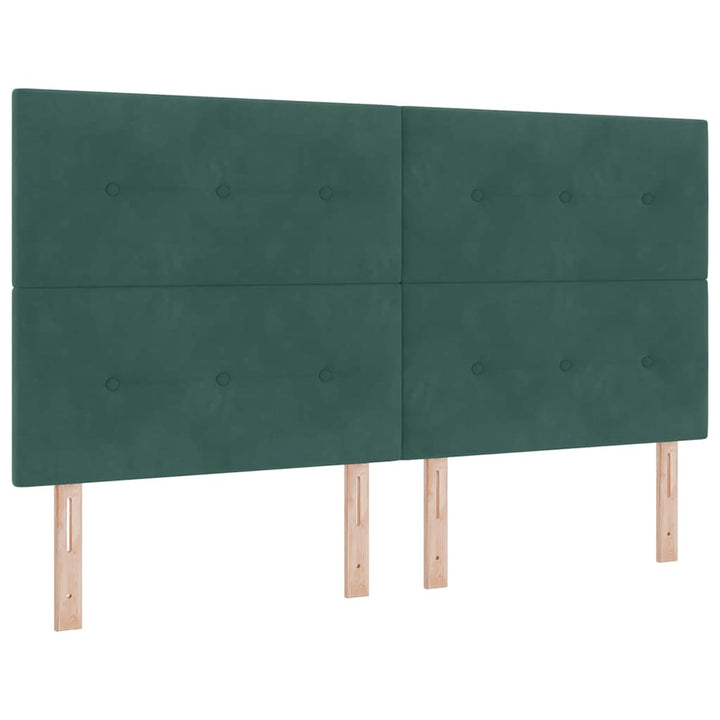 Box spring seng med hovedgærde Mørkegrøn 200 x 180 cm Fløjl
