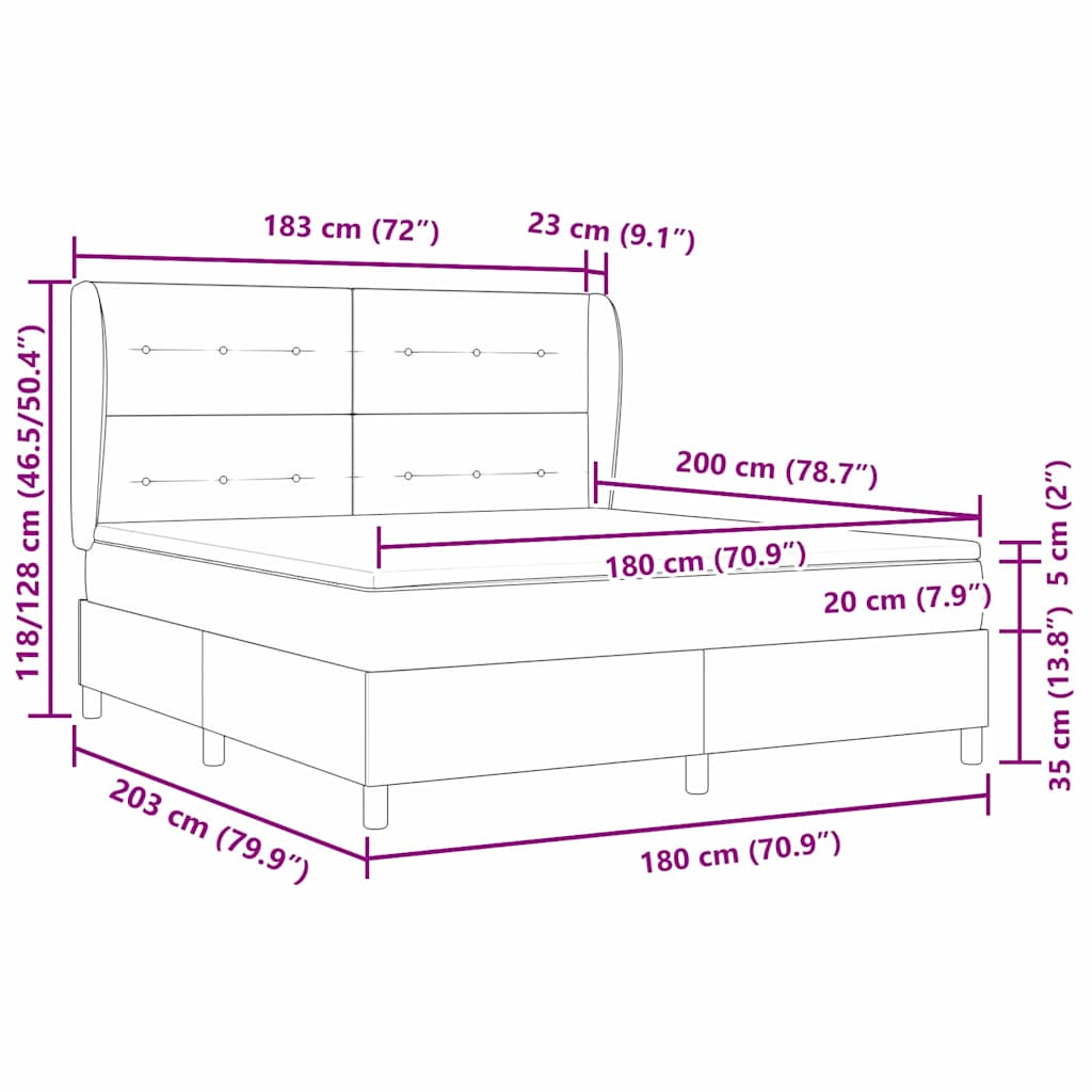 Box spring seng med hovedgærde Mørkegrøn 200 x 180 cm Fløjl
