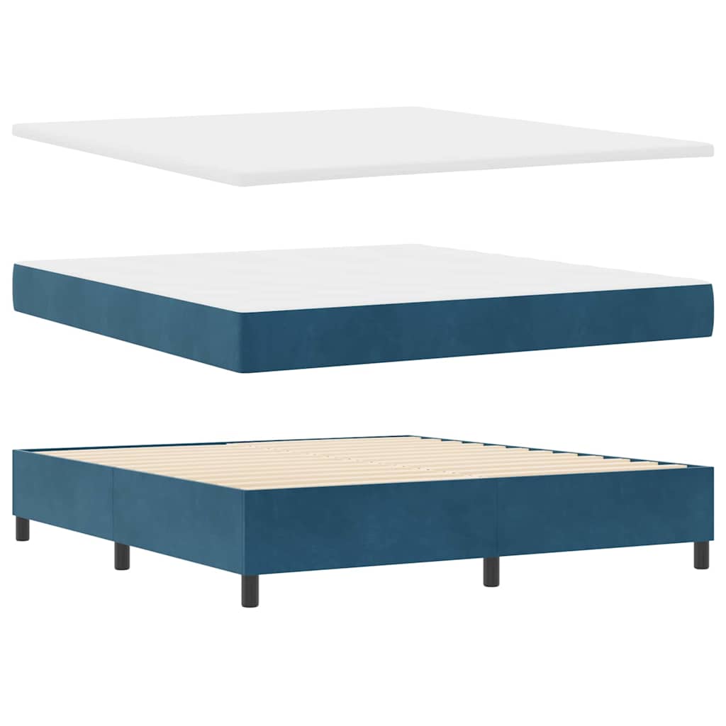 Box spring seng med madras Mørk blå 200 x 180 cm Fløjl