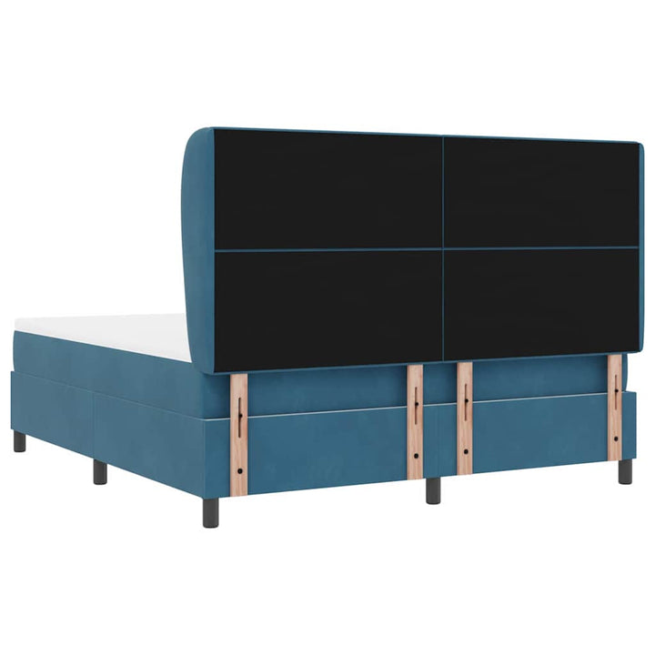 Box spring seng med madras Mørk blå 200 x 180 cm Fløjl