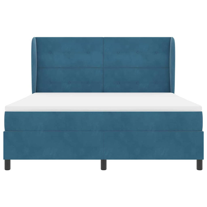 Box spring seng med madras Mørk blå 200 x 180 cm Fløjl