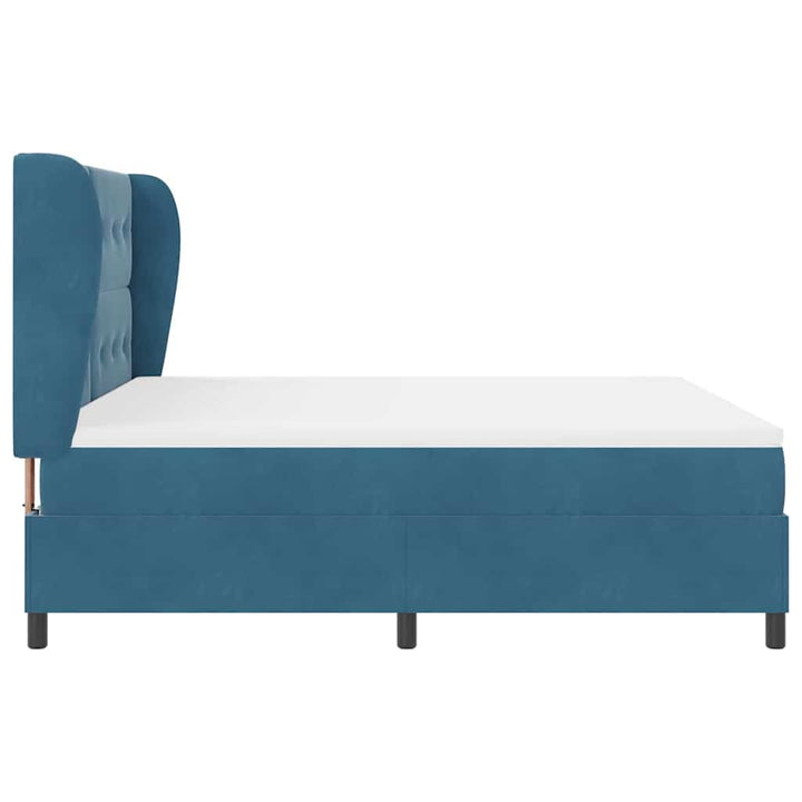 Box spring seng med madras Mørk blå 200 x 180 cm Fløjl